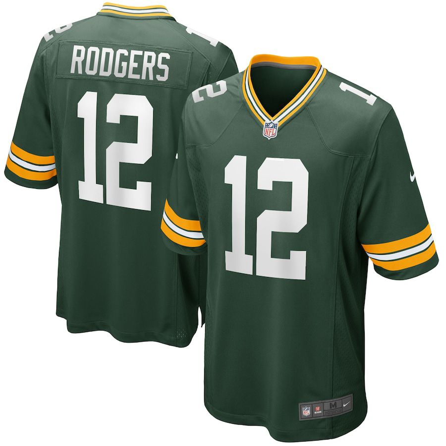 Men Green Bay Packers #12 Aaron Rodgers Nike Green Game Player NFL Jersey->green bay packers->NFL Jersey